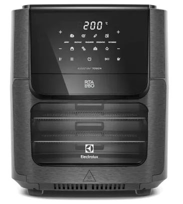 Fritadeira Elétrica sem oleo Forno Oven Airfryer 12L digital receita programada 2 bandejas espeto giratório 1700W Electrolux EAF90 Grafite 127v